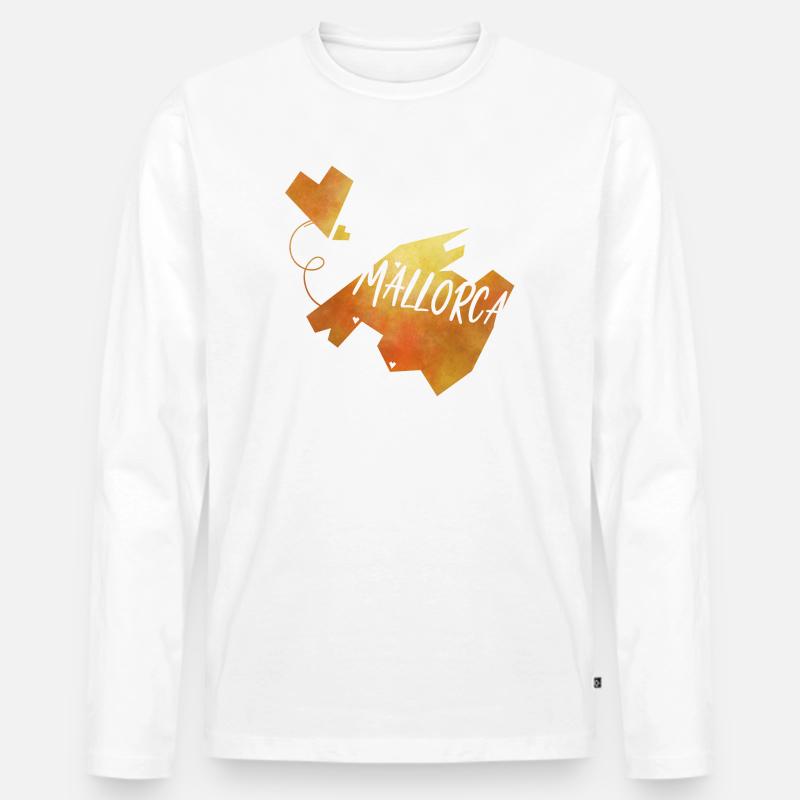 Mallorca - Männer Premium Bio Langarmshirt - Weiß