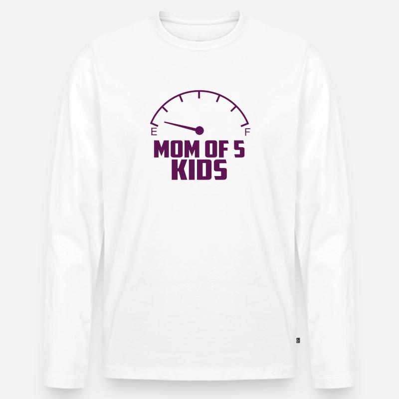 Mutter von 5 Kindern - Männer Premium Bio Langarmshirt - Weiß