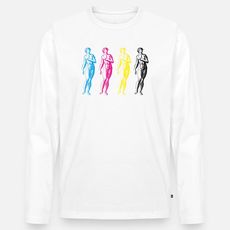 CMYK Statuen - Männer Premium Bio Langarmshirt - Weiß