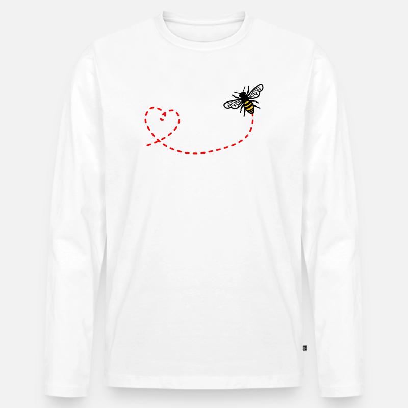 Liebe bei - Männer Premium Bio Langarmshirt - Weiß