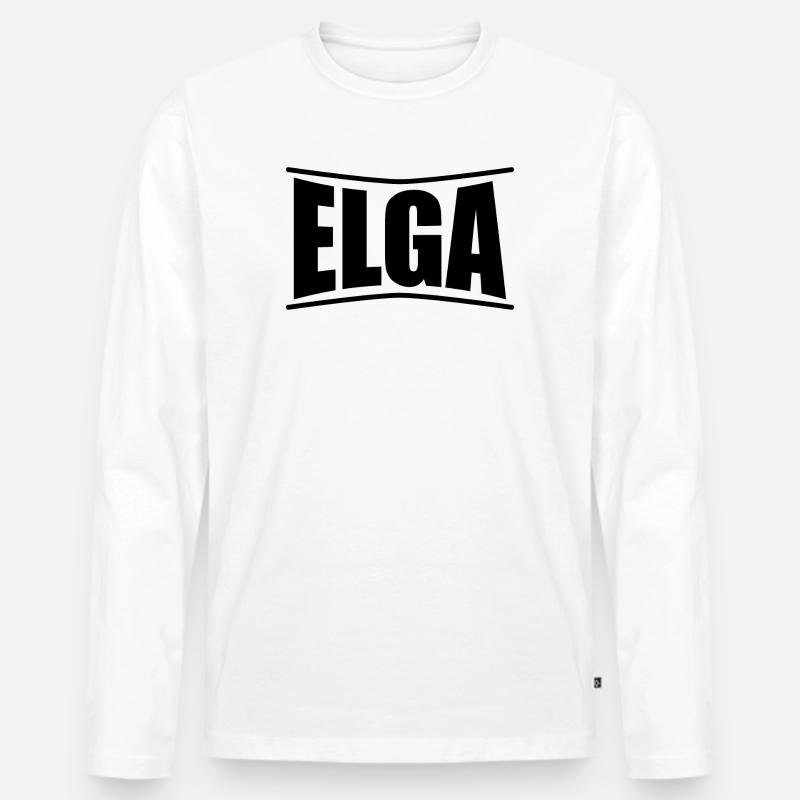 Elga T-Shirt Geschenkidee - Männer Premium Bio Langarmshirt - Weiß