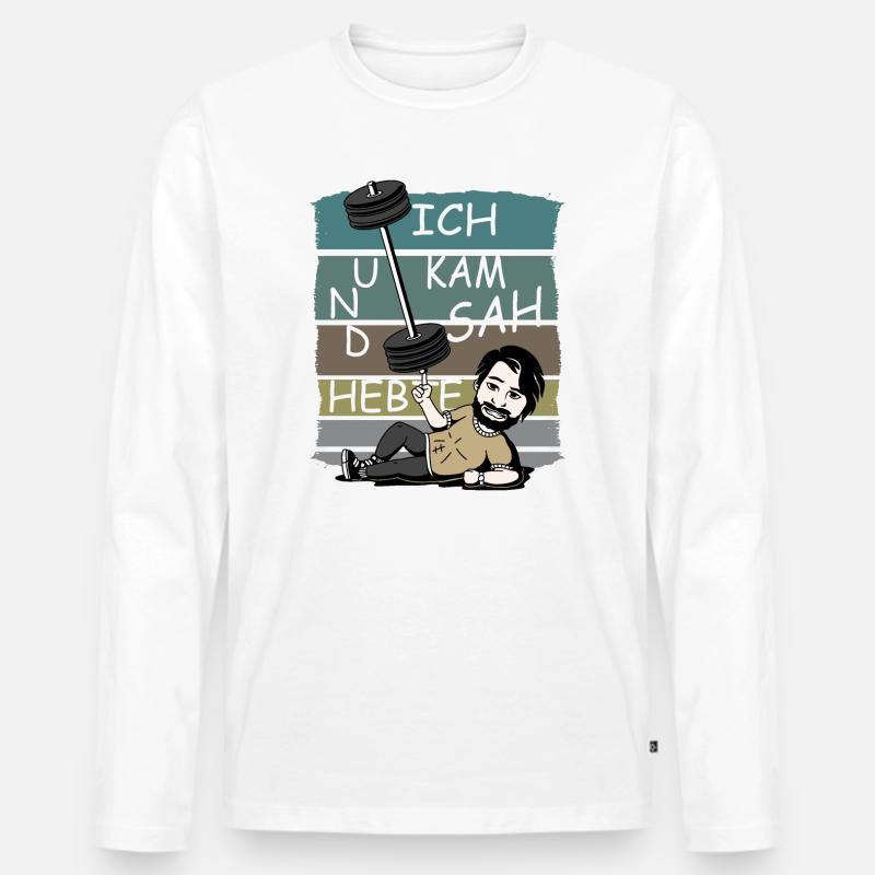 Ich kam sah und Hebte - Männer Premium Bio Langarmshirt - Weiß