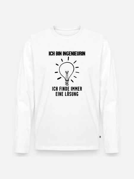 Ingenieurin Beruf Ausbildung - Männer Premium Bio Langarmshirt - Weiß