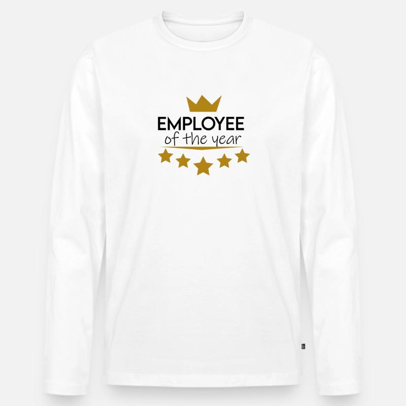 Mitarbeiter des Jahres - Männer Premium Bio Langarmshirt - Weiß