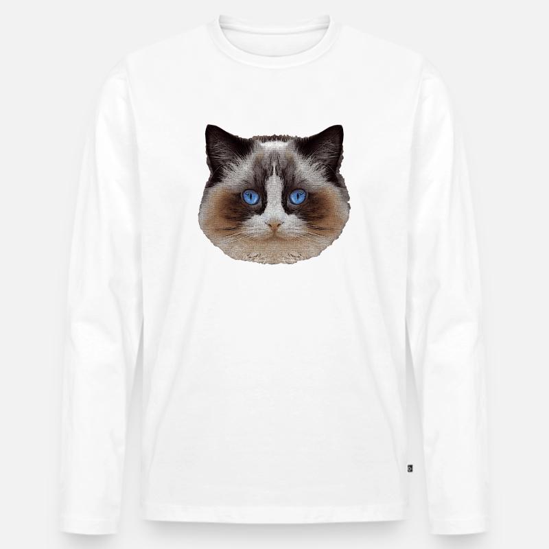 Ragdoll, samtpfote, Katzen design - Männer Premium Bio Langarmshirt - Weiß