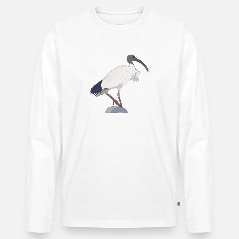 ibis bin Vogel - Männer Premium Bio Langarmshirt - Weiß