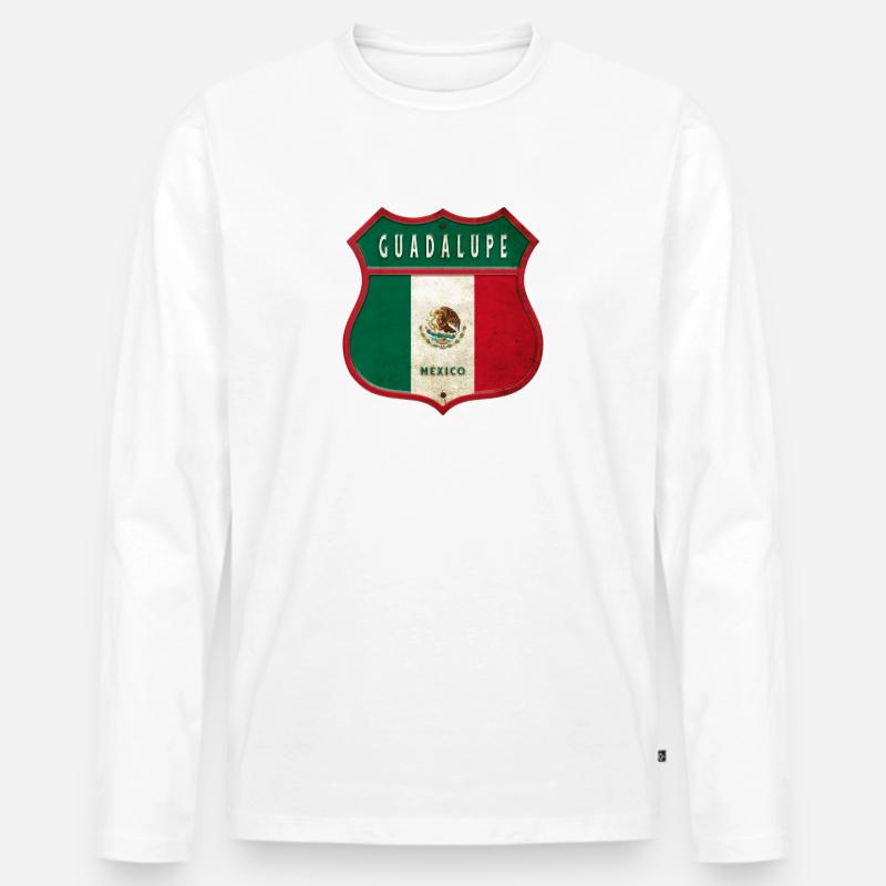 Guadalupe Mexico crest design - Men's Premium Organic Long Sleeve Shirt - white