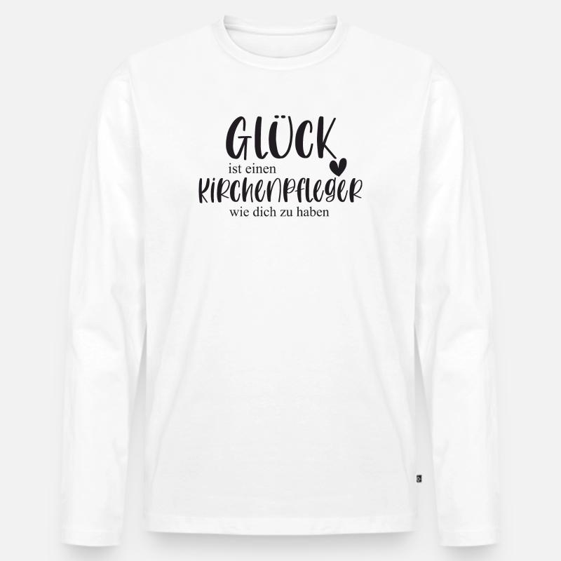 Kirchenpfleger Kirche Ehrenamt Bedanken Geschenk - Männer Premium Bio Langarmshirt - Weiß