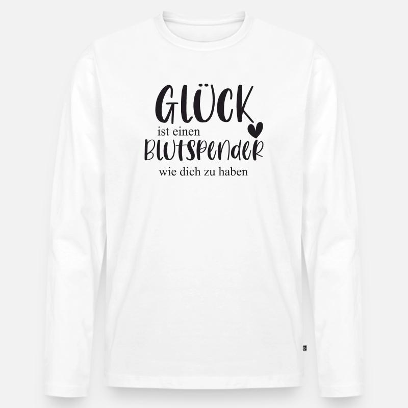 Blutspender Blutspende Ehrenamt Held Geschenk - Männer Premium Bio Langarmshirt - Weiß