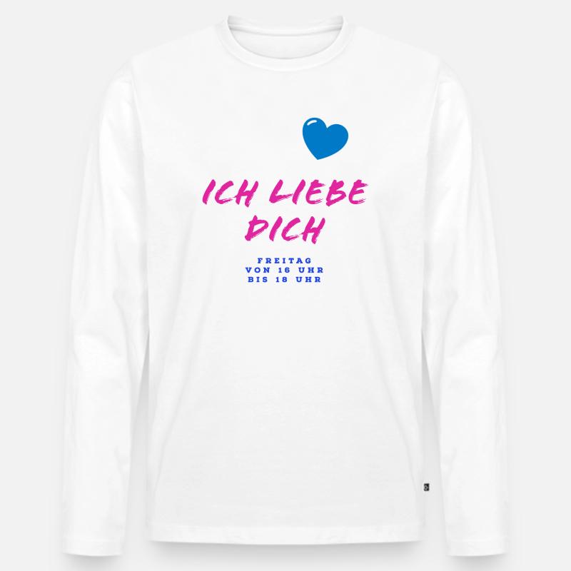 Herzliche Liebesbotschaft im Graffiti-Stil - Männer Premium Bio Langarmshirt - Weiß