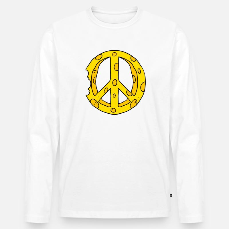 Käse Peace Frieden - Männer Premium Bio Langarmshirt - Weiß