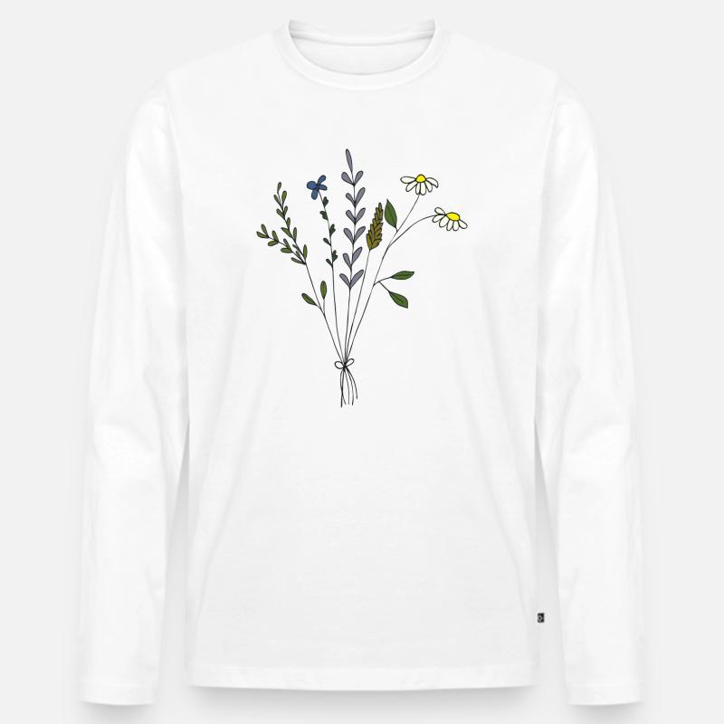 blumenwiesen strauss - Männer Premium Bio Langarmshirt - Weiß