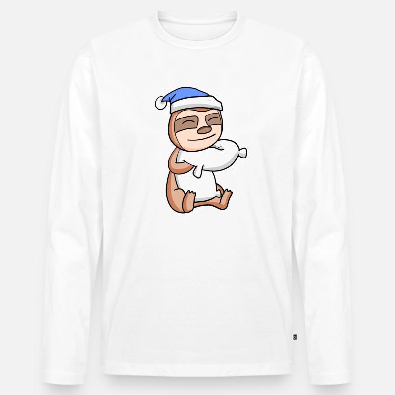 Faultier Baby - Männer Premium Bio Langarmshirt - Weiß