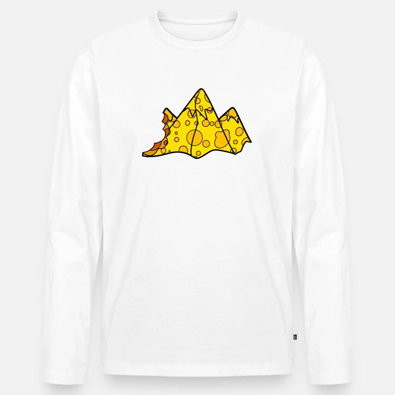 Käse Berg - Männer Premium Bio Langarmshirt - Weiß