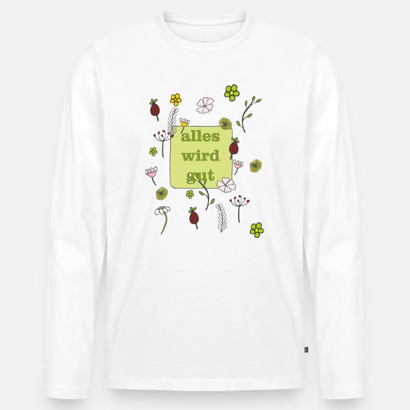 alles wird gut - Männer Premium Bio Langarmshirt - Weiß