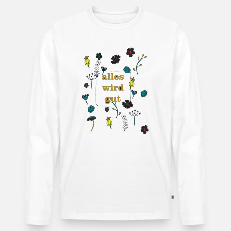 alles wird gut - Männer Premium Bio Langarmshirt - Weiß