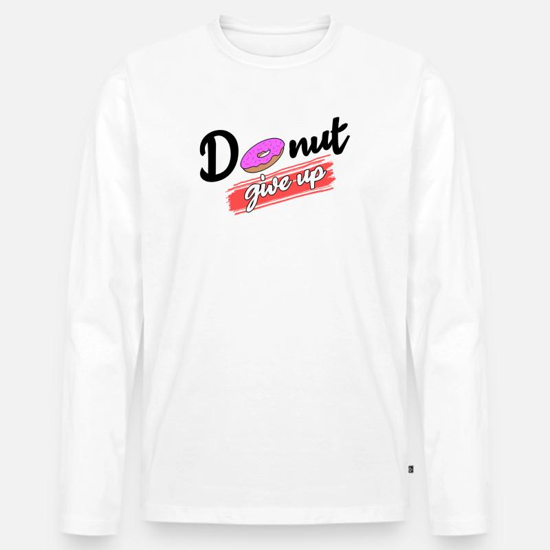 Cool Süßigkeiten Statement Donut Nachspeise - Männer Premium Bio Langarmshirt - Weiß
