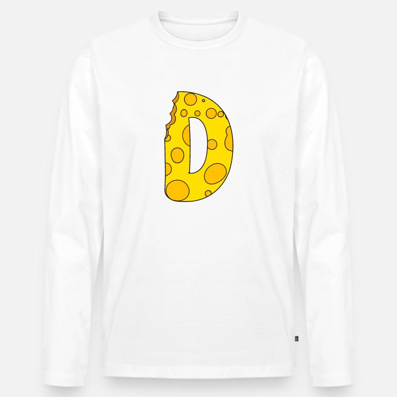 Buchstabe D - Männer Premium Bio Langarmshirt - Weiß