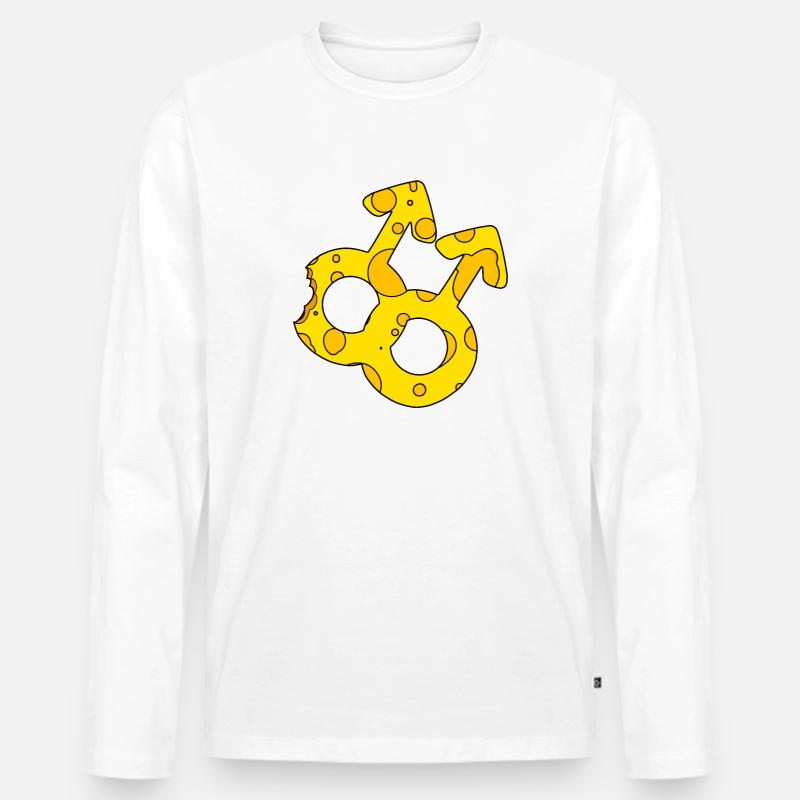 Doppeltes Marssymbol - Männer Premium Bio Langarmshirt - Weiß