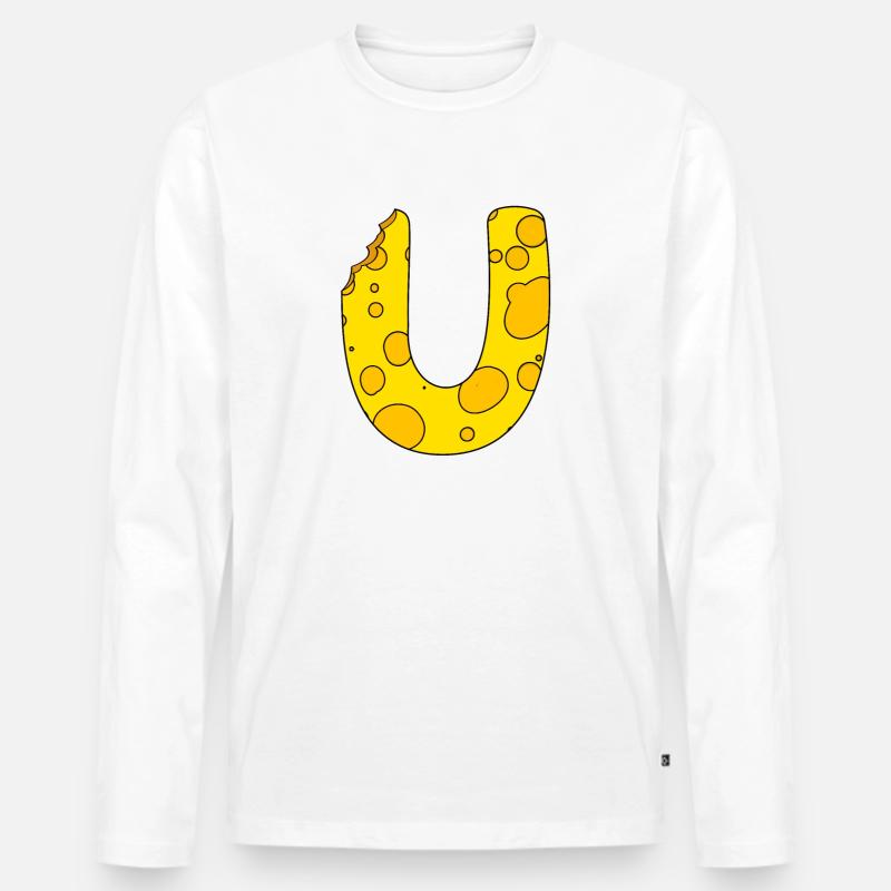 Buchstabe U - Männer Premium Bio Langarmshirt - Weiß