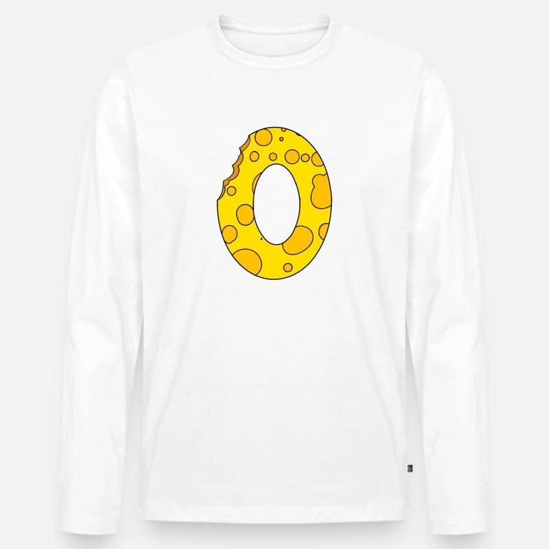 Buchstabe O - Männer Premium Bio Langarmshirt - Weiß