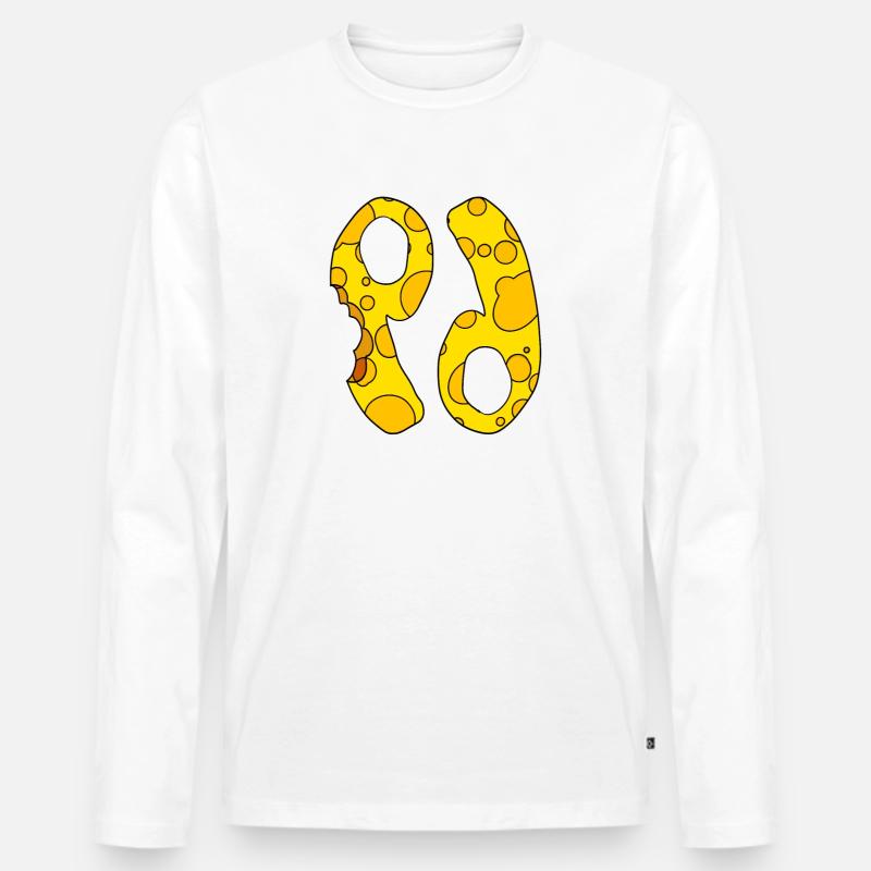 Sternzeichen Krebs - Männer Premium Bio Langarmshirt - Weiß