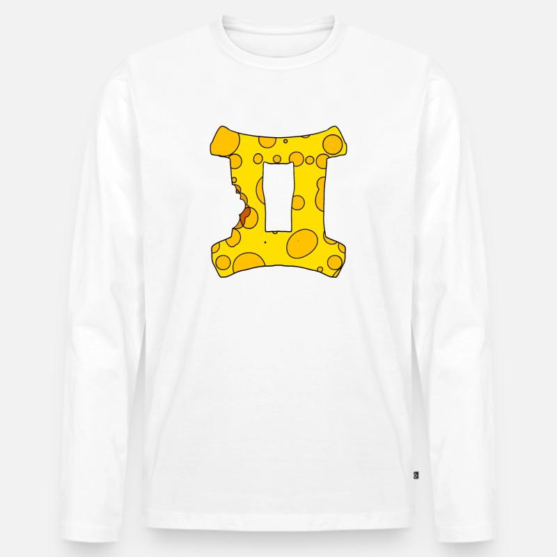 Sternzeichen Zwillinge - Männer Premium Bio Langarmshirt - Weiß