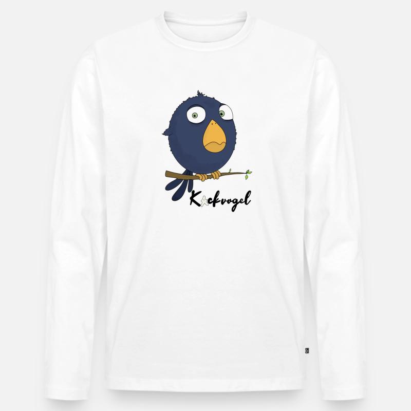 Kackvogel - Männer Premium Bio Langarmshirt - Weiß
