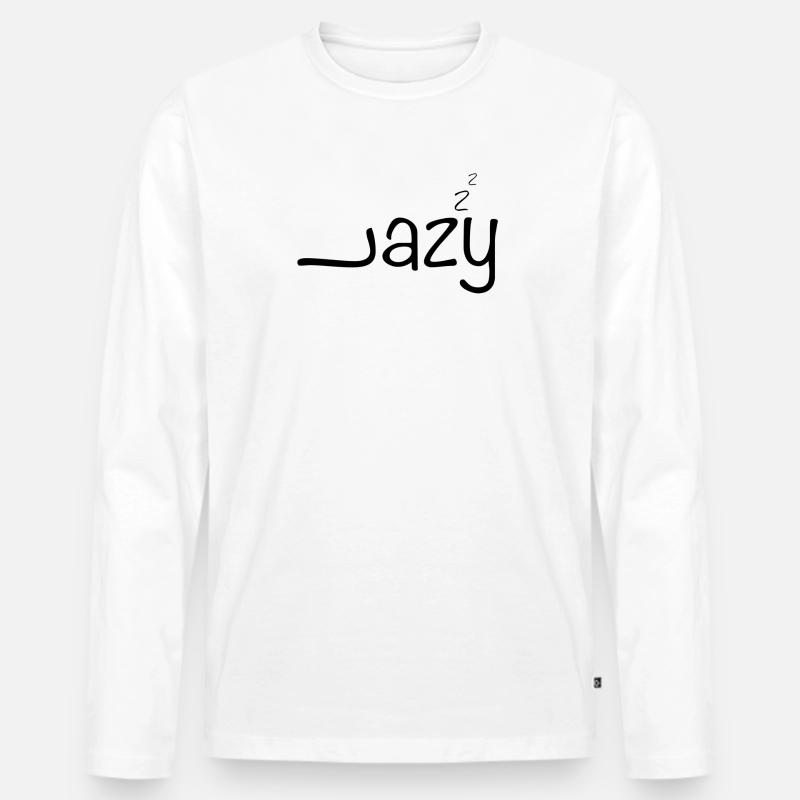 lazy - Männer Premium Bio Langarmshirt - Weiß