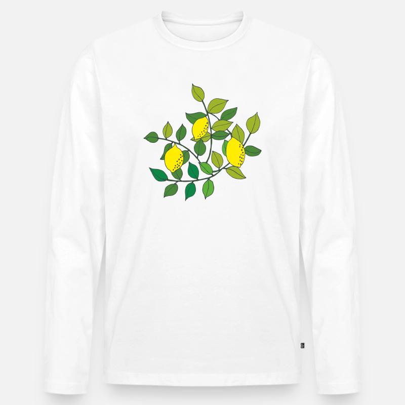 zitronen baum - Männer Premium Bio Langarmshirt - Weiß