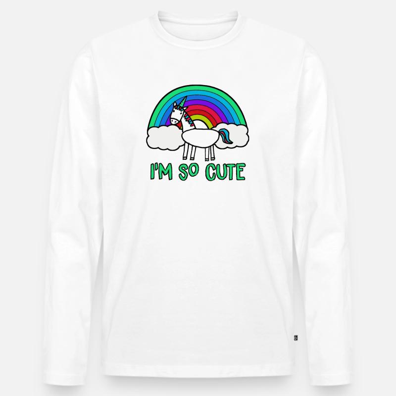 Ich bin so süß - Männer Premium Bio Langarmshirt - Weiß