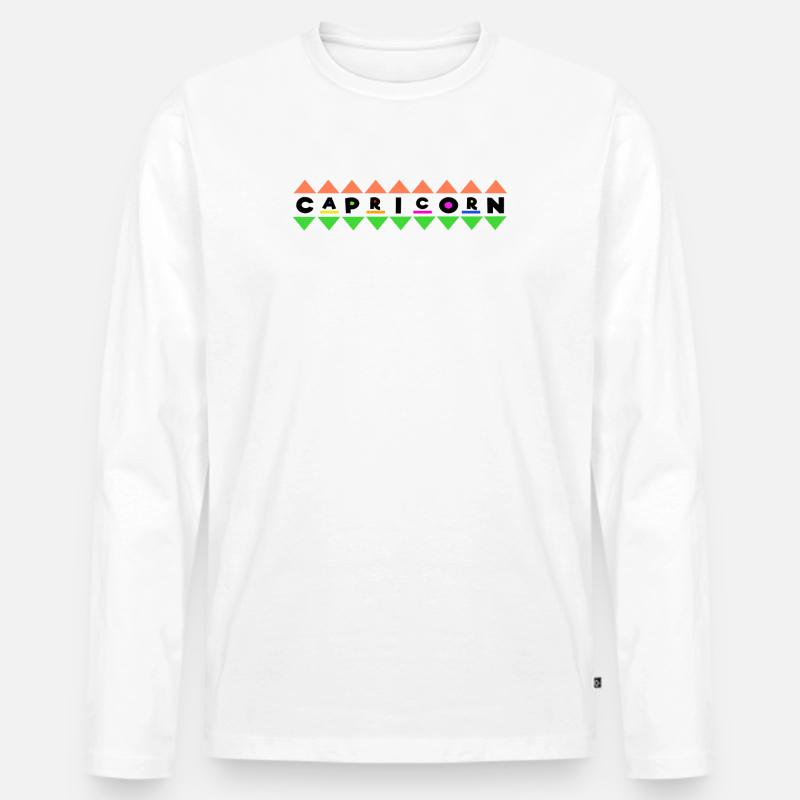 Gezeiten Aberglaube Steinbock Astrologie Spruch - Männer Premium Bio Langarmshirt - Weiß