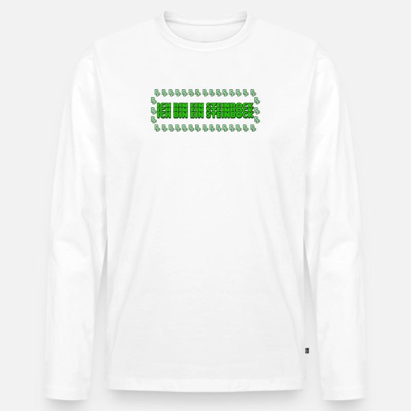 Steinbock Statement Horoskop Tierkreis Astrologie - Männer Premium Bio Langarmshirt - Weiß