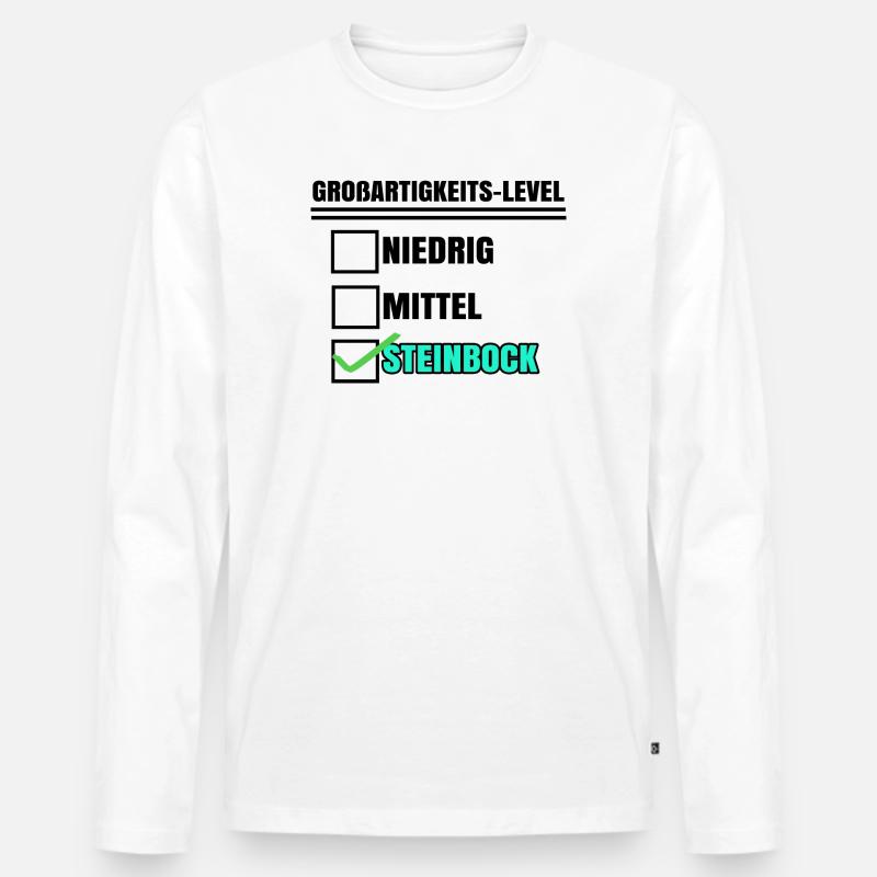 Astrologie Steinbock Statement Tierkreiszeichen - Männer Premium Bio Langarmshirt - Weiß
