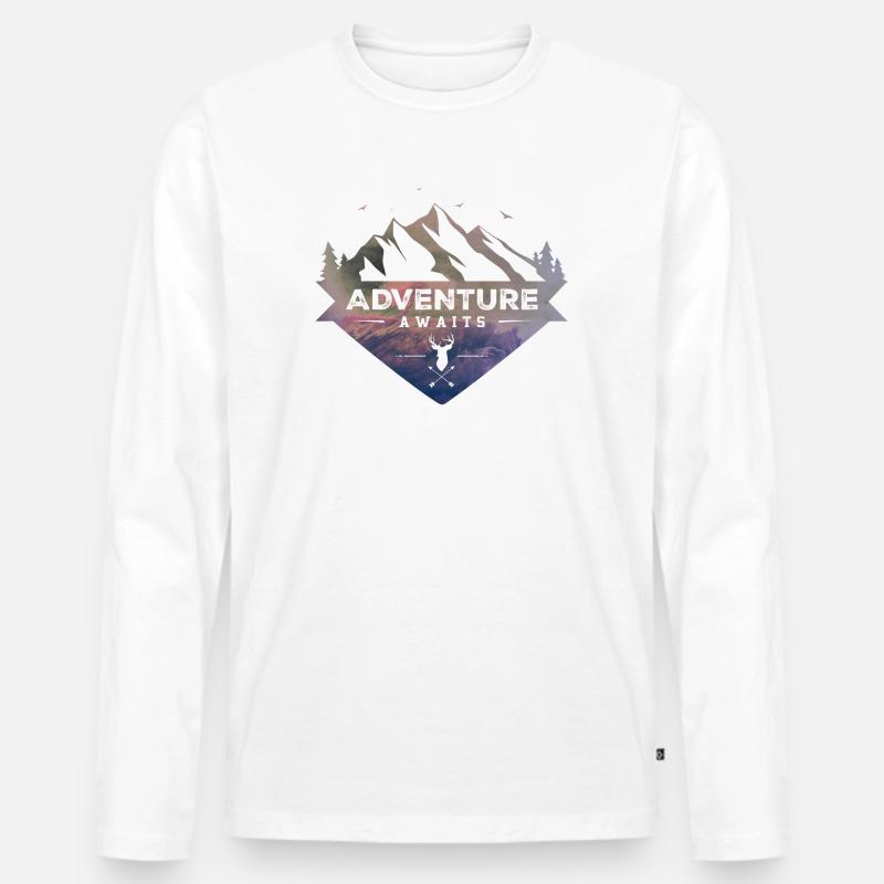 Abenteuer erwartet Sie - Männer Premium Bio Langarmshirt - Weiß