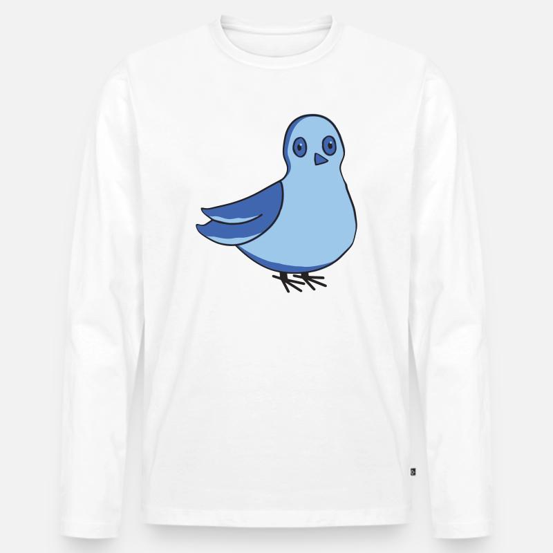 Taube - Männer Premium Bio Langarmshirt - Weiß