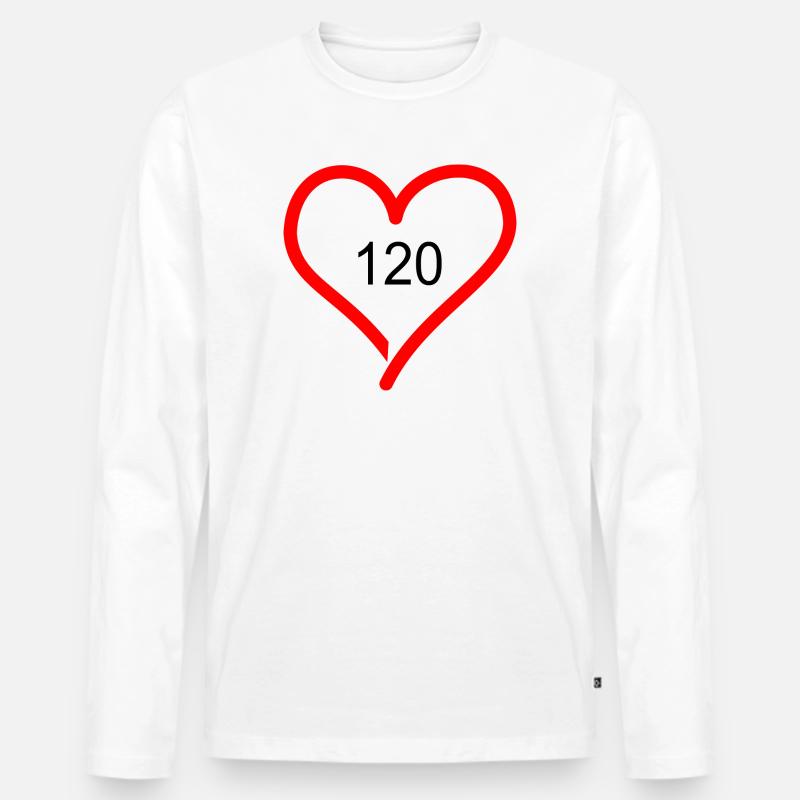 Tempo 120 - Männer Premium Bio Langarmshirt - Weiß