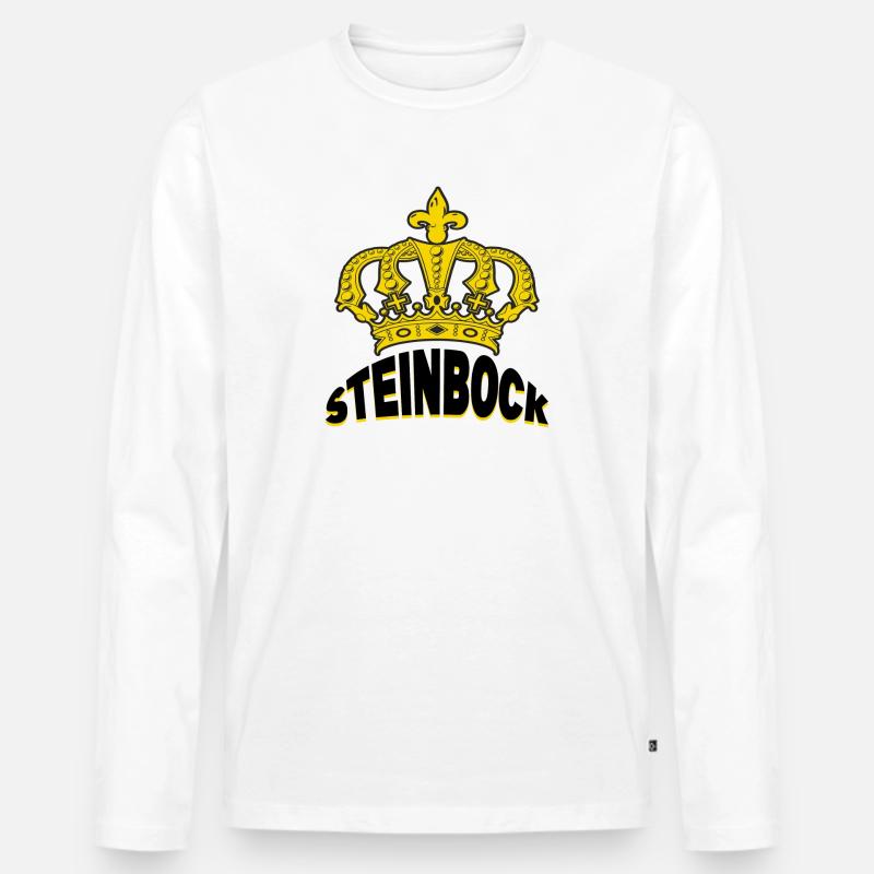 Steinbock Horoskop Spruch Sternzeichen Aberglaube - Männer Premium Bio Langarmshirt - Weiß