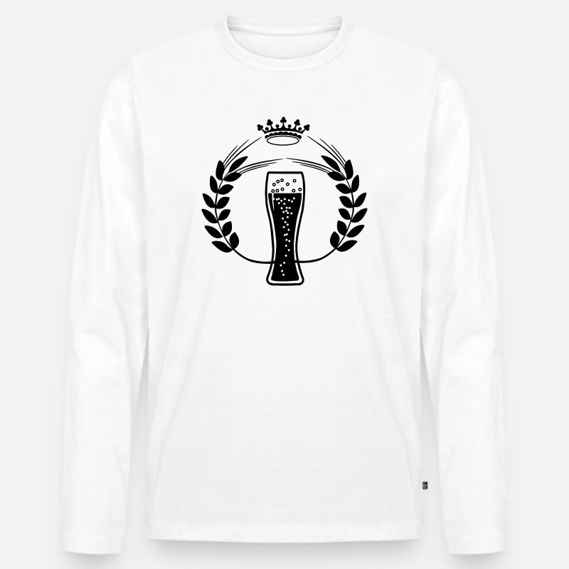 Maiskorn-Weizenbier - Männer Premium Bio Langarmshirt - Weiß