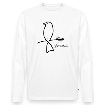 Peace - Men's Premium Organic Long Sleeve Shirt - white - Front - Nico (187cm)