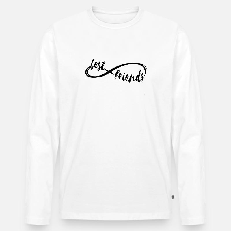 Best friends forever - Männer Premium Bio Langarmshirt - Weiß