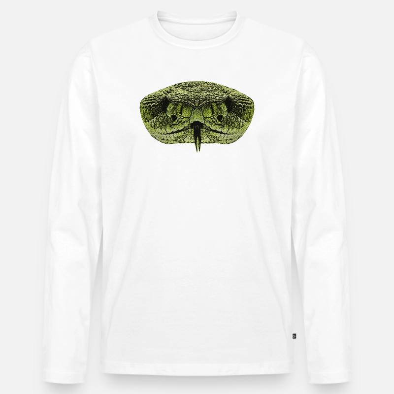 beste reptilien tees, schlangengesicht - Männer Premium Bio Langarmshirt - Weiß