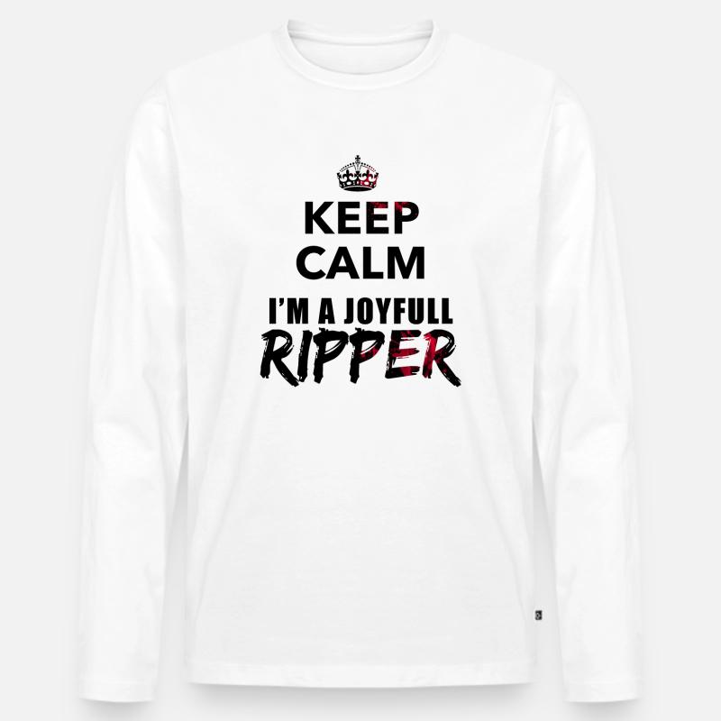 Ripper2 - Männer Premium Bio Langarmshirt - Weiß