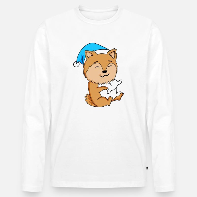 Hund Hunderasse Zwergspitz - Männer Premium Bio Langarmshirt - Weiß