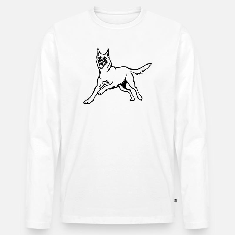 Malinois - Männer Premium Bio Langarmshirt - Weiß