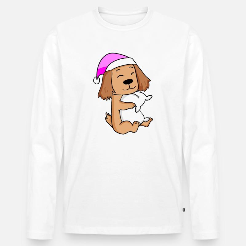 Hund Hunderasse English Cocker Spaniel - Männer Premium Bio Langarmshirt - Weiß