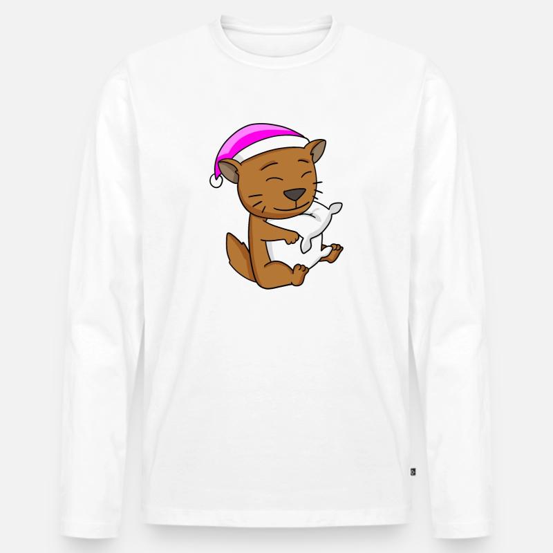 Katze Katzenrasse Somali - Männer Premium Bio Langarmshirt - Weiß