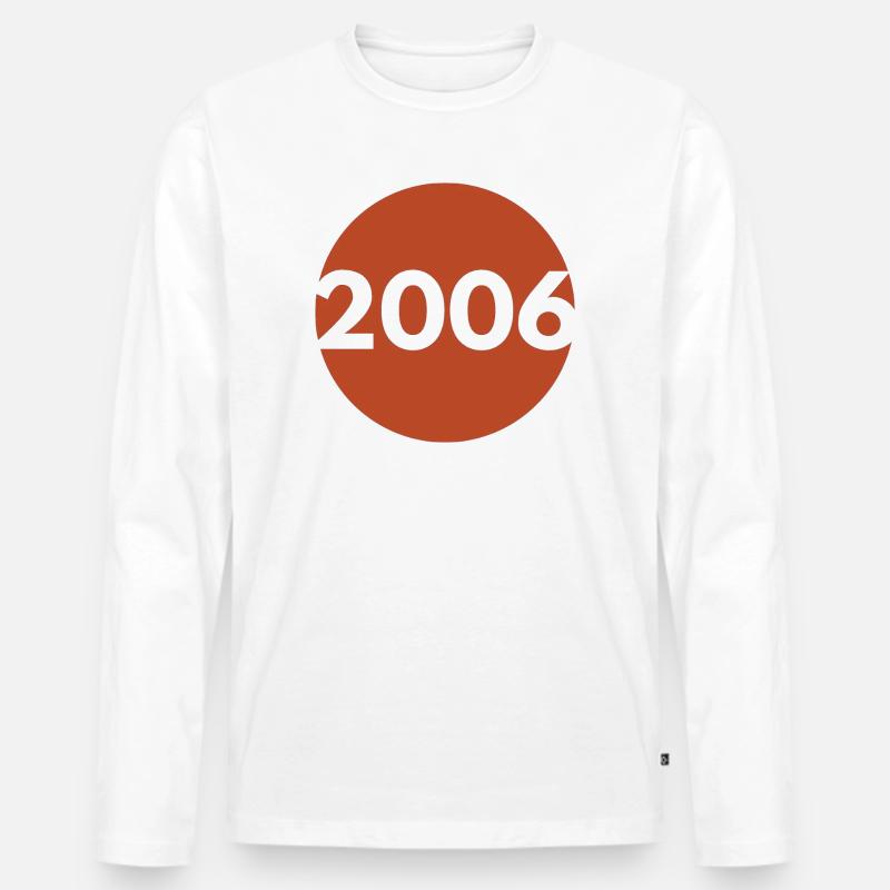 2006 Orange Retro - Männer Premium Bio Langarmshirt - Weiß