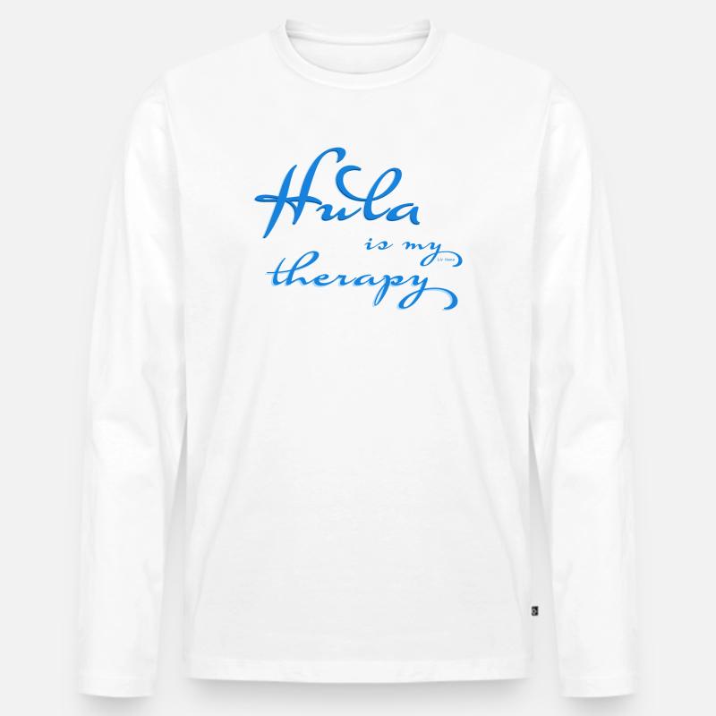 Hula is my therapy - Männer Premium Bio Langarmshirt - Weiß