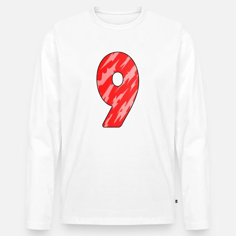 9 - Männer Premium Bio Langarmshirt - Weiß